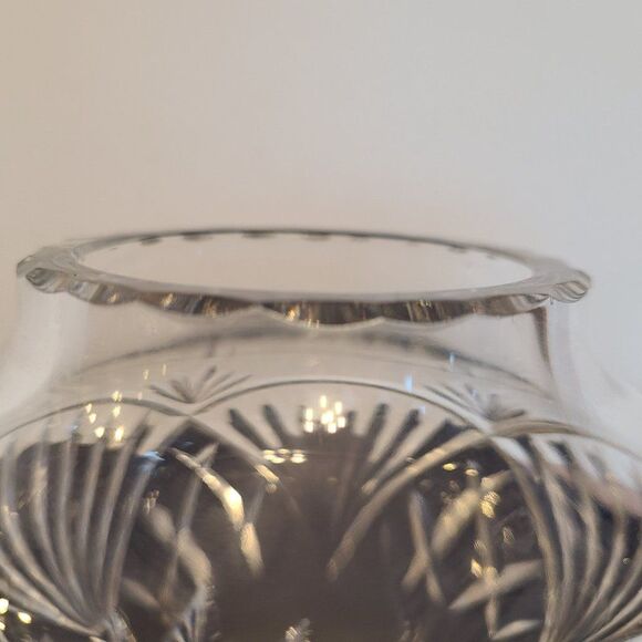 Rovelli Heavy Lead Cut Crystal Rose Potpourri Candy Bowl Vase Vintage Poland - Picture 8 of 13